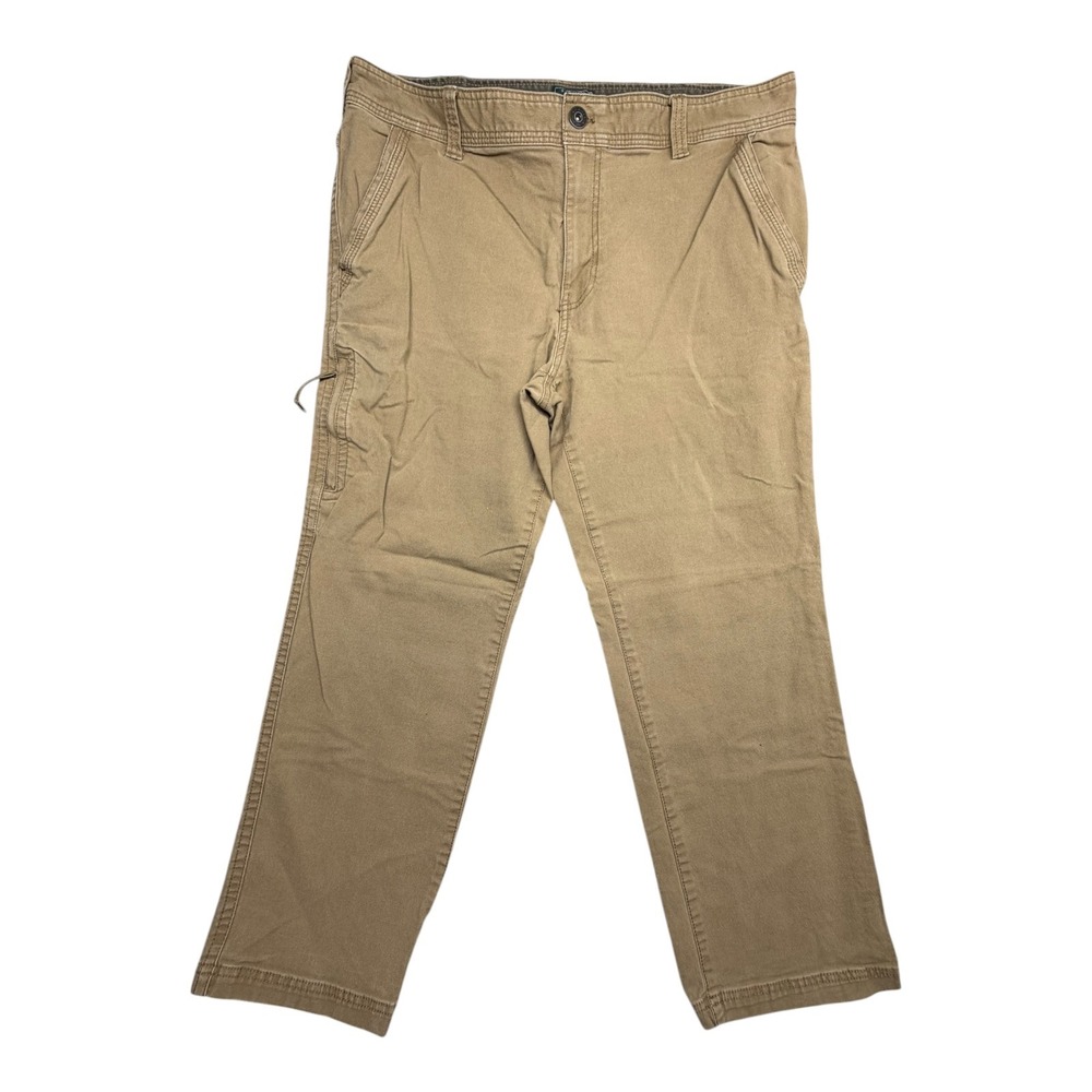 GH Bass & Co Mens Tan Canvas Work Utility Pants 38x30 Khaki Straight Leg Rugged